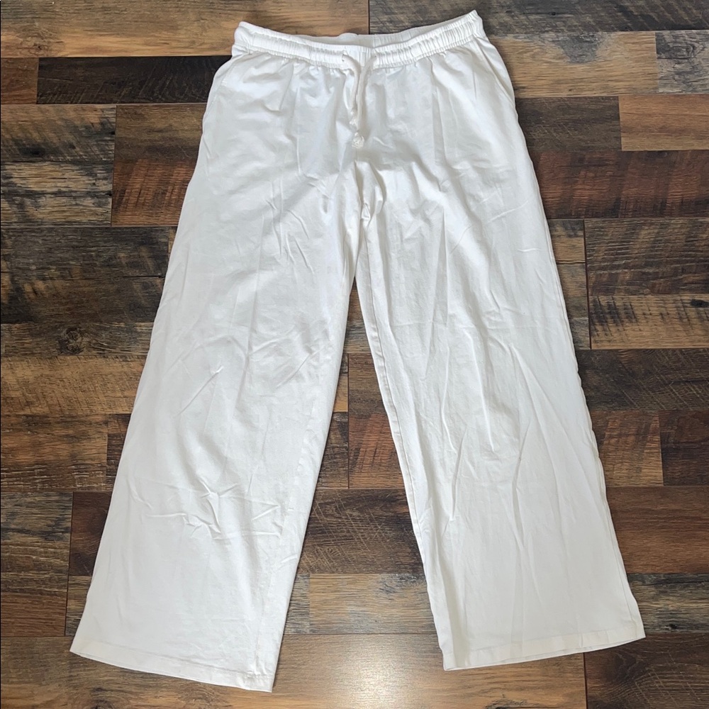 Soft White Wide-Leg Pants